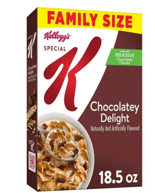 Kellogg's Special K Chocolatey Delight Breakfast Cereal, Family Size, 18.5 oz