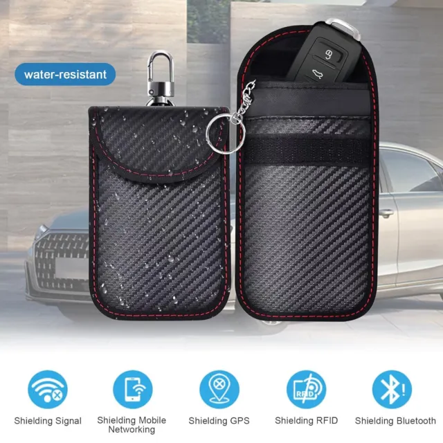 2 clés de voiture signal Shield Box Faraday cage FOB Bag Keyless RFID Shield bag