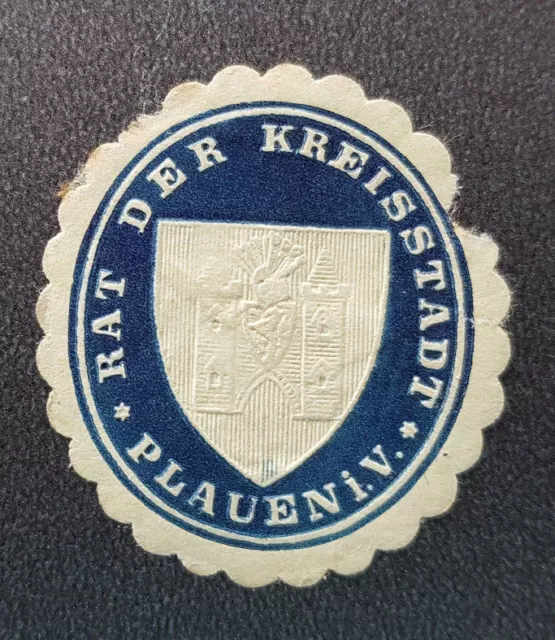 Siegelmarke Vignette Rat Des Kreisstadt Plauen I. V. (8075-1)