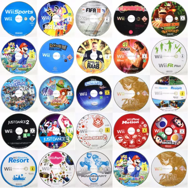 Nintendo WII nur CD DVD Disc Spielesammlung Party Mario Klassiker zum Auswählen