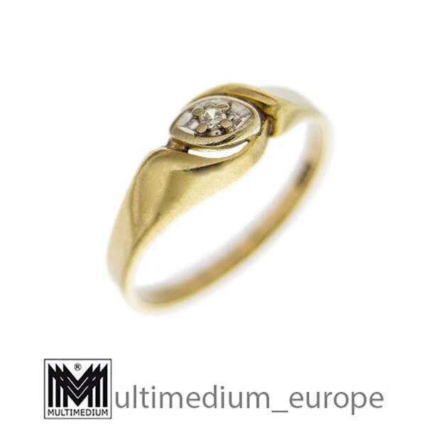 Anello Dito Diamante Oro Giallo 333 Oro Giallo 8k Anello Diamanti 8 Carati
