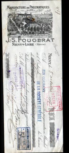 NEUVY-sur-LOIRE (58) USINE de PNEUMATIQUES / LE SPHINX "J.S. FOUGERAT" en 1907
