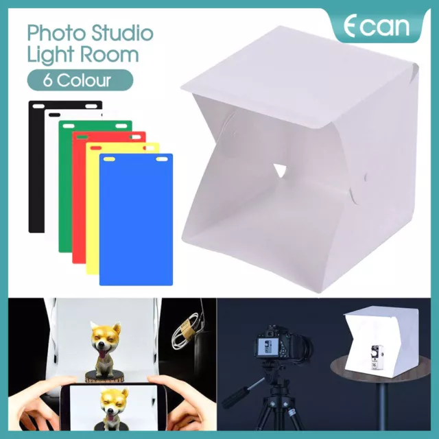 9Pc Photo Studio Light Room Photography USB LED Lighting Tent Backdrop Cube Box