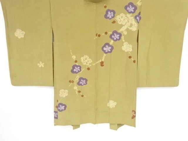 39522# Japanese Kimono / Antique Haori / Shibori / Embroidery / Ume Blossom