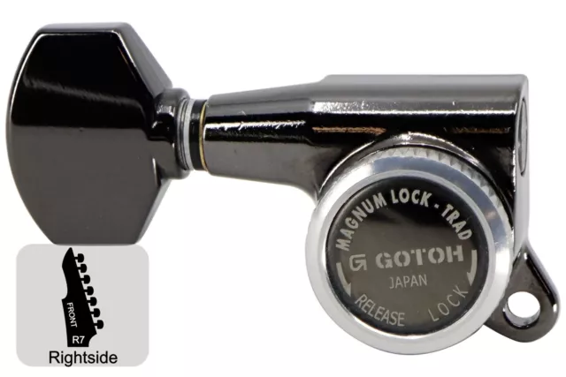 GOTOH SG381-07-MGT Locking Tuners w/ Small Knobs - Cosmo Black - 7R