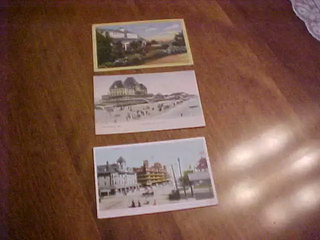 Vintage Lot Of 3 Pcs Postcard Card Old Orchard Me & Cape Cod Ma Circa 1910-55