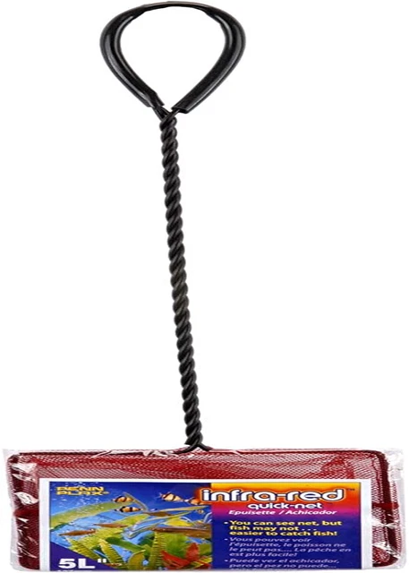 Infra-Red Quick-Net Aquarium Fish Net – Red Color for Invisibility – Durable, St