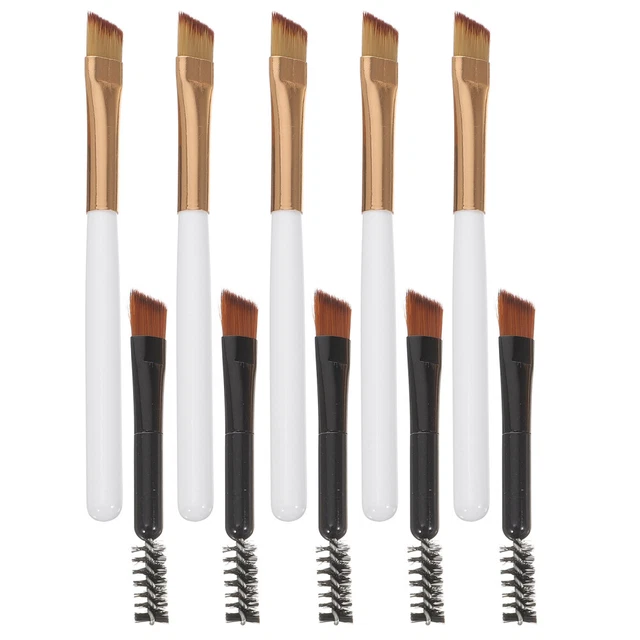 10 un. cepillos de cejas en ángulo maquillaje portátil -cepillos mini delineador de ojos -