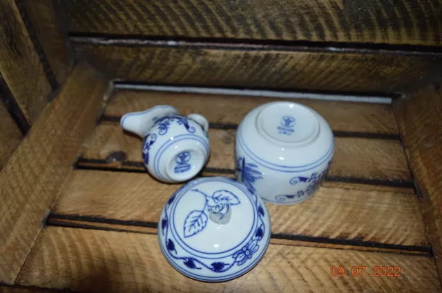 Zuckerdose und Milchkännchen Zwiebelmuster von Bohemia Tchechien