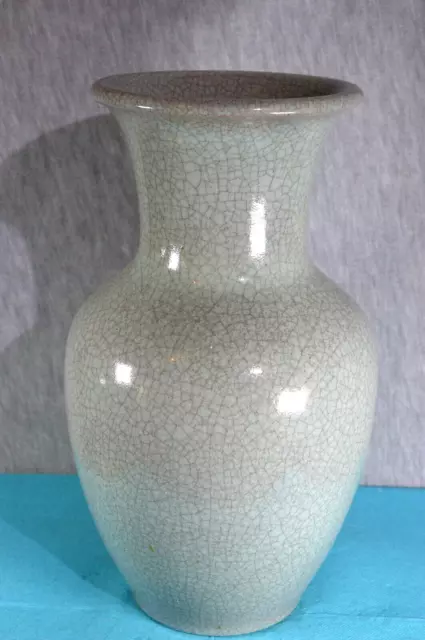 ALTE VASE MIT CRAQUELÉE ( KRAKELEE )  GLASUR - KARLSRUHER MAJOLIKA - 50er JAHRE 2