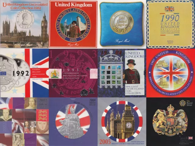 1982 - 2012 Brilliant Uncirculated Coin Year Sets BU British Pack set Packs UK