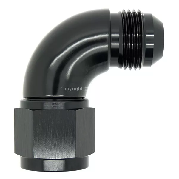 AN-10 JIC BLACK 90 Degree FULL FLOW Elbow MALE FEMALE Oil Hose Fitting Adapter