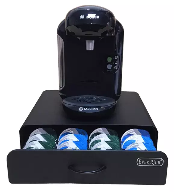 64 Tassimo T-Disc Pod Coffee Capsule Holder Dispenser Drawer Storage Rack (BLK) 3