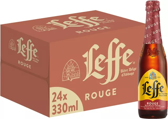Birra Rossa Del Belgio Leffe Rouge Cassa Confezione Con 24 Bottiglie Da 0,33 Cl