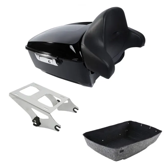 King Trunk Backrest Two Up Mounting Rack Fit For Harley Tour Pak FLHX 2014-2023