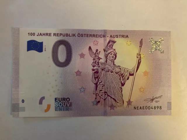 Billet Touristique 0 Euro Zéro Euro 100 Jahre Republik Osterreich - Austria 2018
