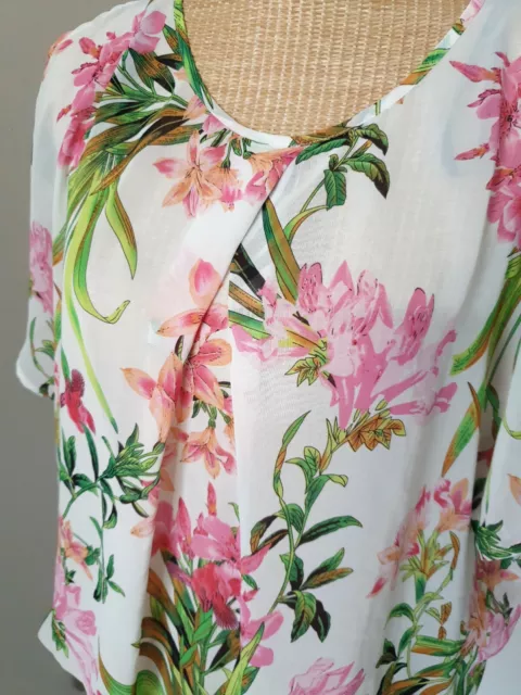 Morgan : Superbe Blouse Voile Epaules Nues Imprimée Fleurs Tropicales 2