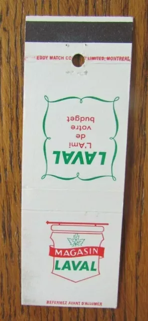 Laval Store Matchbook Cover: Chicoutimi, Quebec Empty Matchcover -D9