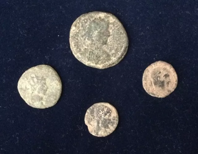 Lot of 4 Ancient Roman Coins (from about 269- 395 AD) FREE SHIPPING!!