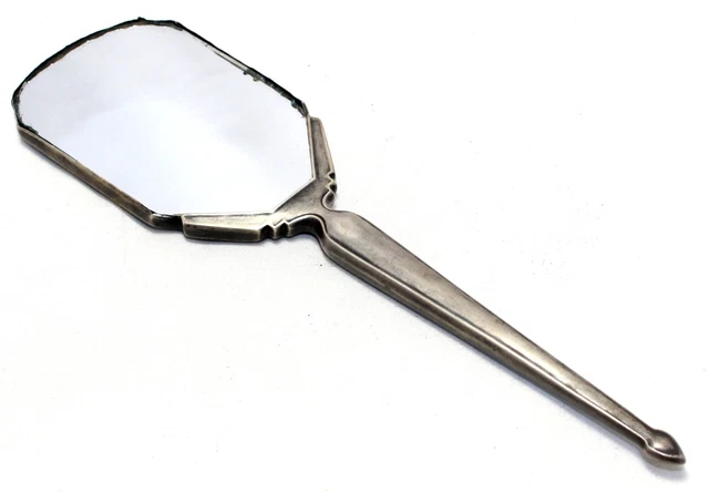 Miroir De Poche Ancien En Argent Poinçonné 1917 - Birmingham Angleterre - Occasion Avec Traces