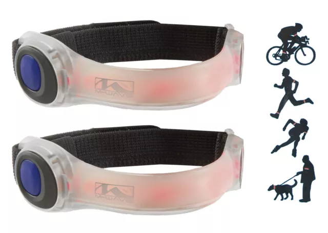 2X LED LEUCHTBAND Armband Fahrrad Reflektorband Armlinge Fußband mit  Batterien EUR 14,90 - PicClick DE