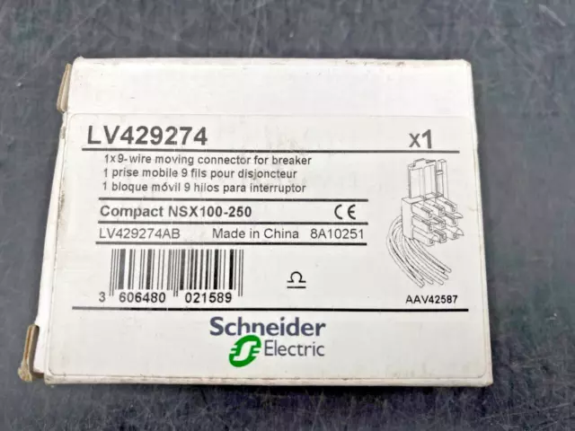 NEW SCHNEIDER ELECTRIC LV429274 COMPACT NSX100-250 1x9 WIRE MOVING CONNECTOR FOR