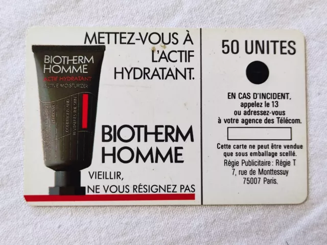 Télécarte Française Publique 1987 F3 Biotherm SC3 50u sans n° de série 2