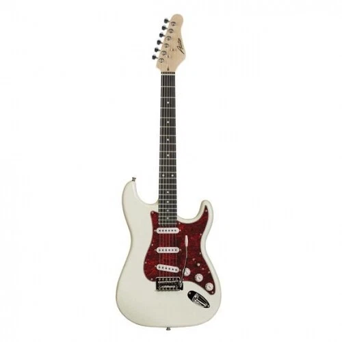 AUSTIN - AST100 CR-WH - Guitare electrique 6 cordes corps bois massif crème