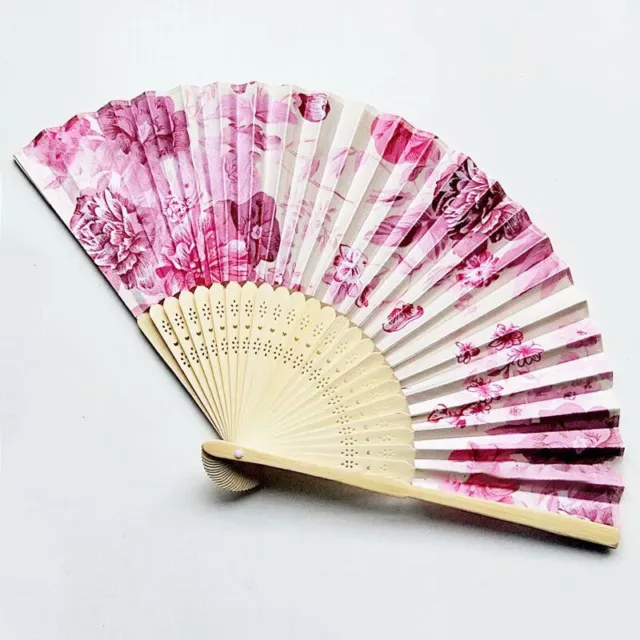 Silk Fan Chinese Japanese Style Folding Home Decoration Vintage Art Craft G-hf