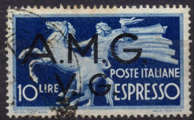 ITALIA A.M.G.V.G. AMGVG Venezia Giulia 1946 - Espresso - Usato 10 lire #JOS