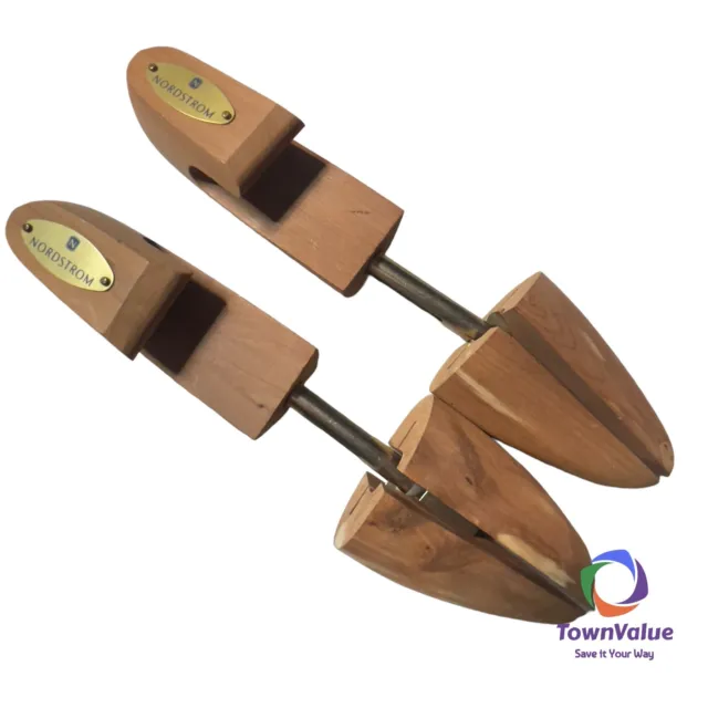 NORDSTROM Full Toe Adjustable Cedar Wooden Shoe Trees Pair Size Small USA Made