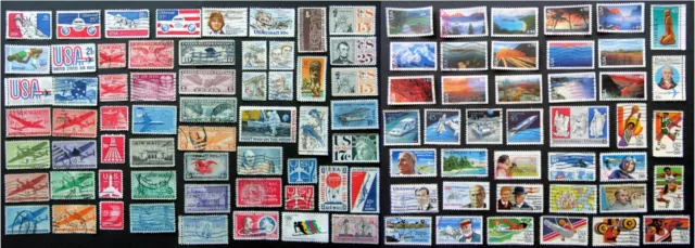 USA United States used 100 all different AIRMAIL stamps 1927-2012