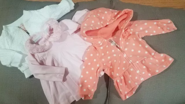 Bébé fille - Temps froid 0-3M paquet 1 - Sweat à capuche/robe et veste en polaire