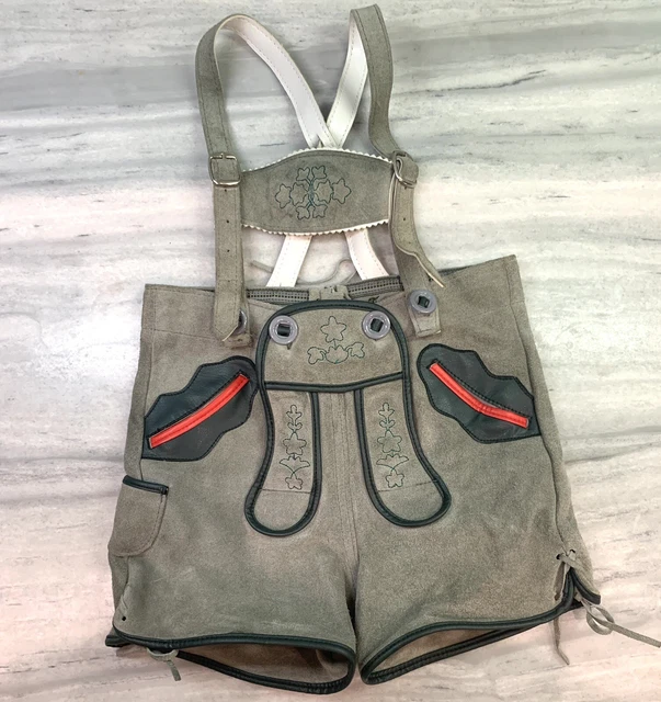 Vtg Toddler German Bavarian Lederhosen Suede Leather Shorts St Charles Trachten