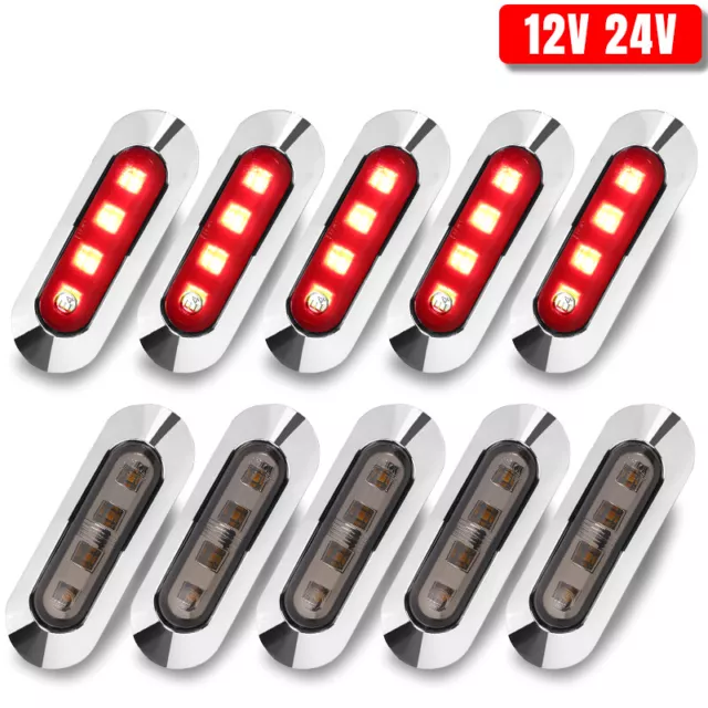 10X 4-LED Seitenmarkierungsleuchte Begrenzungsleuchten Rot 12V/24V LKW Anhänger