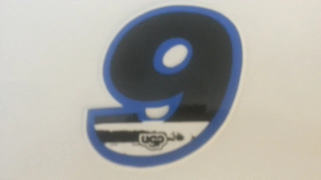 Autocollant BMX Old School UGP Numéro 8 - Noir Et Bleu, Style Rétro