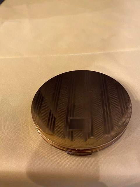 Poudrier Minaudière Ancien Lubin Paris – Guilloché Et Miroir – Objet Décoratif XXème