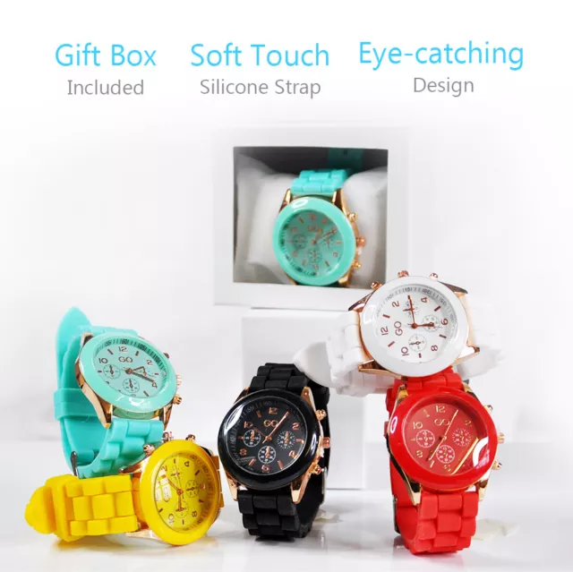 Sport Armbanduhr Kinder Erwachsene Silikon Gel Jungen Mädchen Geschenk UK Herrenuhr Neu