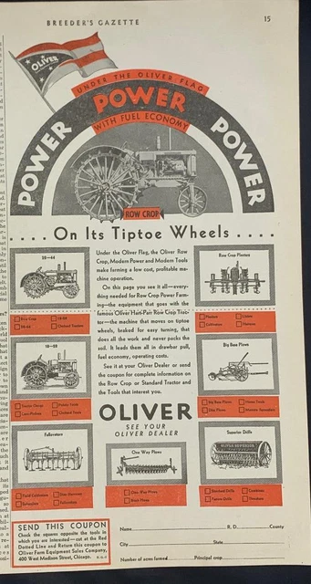 Magazine Ad* - 1931 - Oliver Tractors