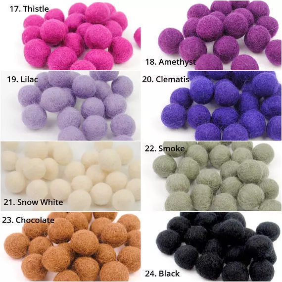 2 CM Pom Fieltro Bolas Brillante Colores Cuentas Guirnalda Hacer Joyas B