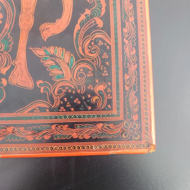 Incredible Antique Burmese Engraved Lacquer Panel 10