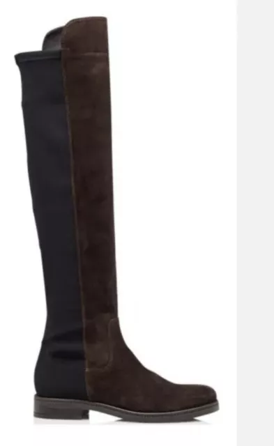 BNIB CLARKS WOMENS CADDY BELLE Plum Suede Elastic Over the Knee