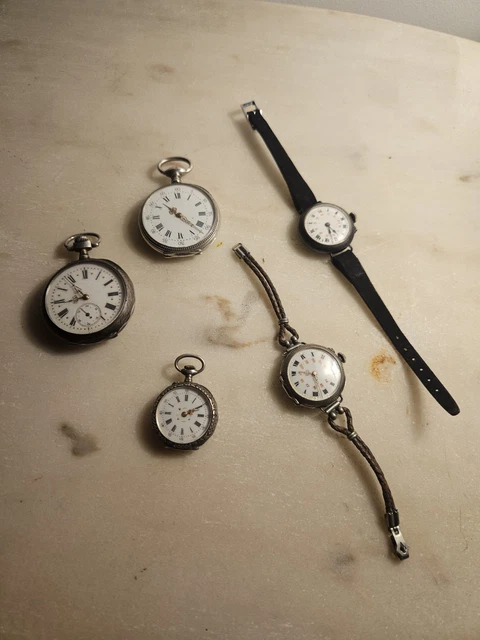 Lot Montres Gousset AURORE Etc. à Faire Fonctionner - Pièces Vintage, Occasion, Projet Réparation