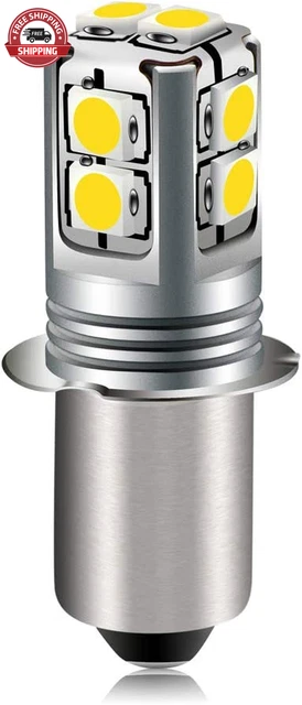 Ruiandsion Upgrade LED Flashlight Bulb 6-40 Volt P13.5S Base LED Bulb White 6V 9