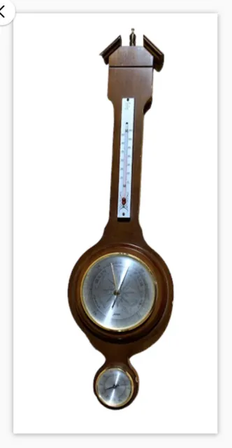 Vintage Jason Barometer Thermometer Hygrometer Weather Station Banjo Style