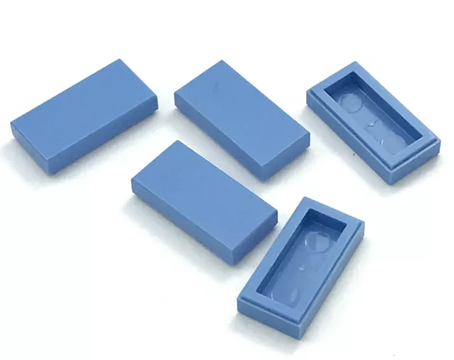 Lego Lot De 5 Neuf M Bleu Tuiles 1 x 2 Avec Groove Plat Lisse Pièces