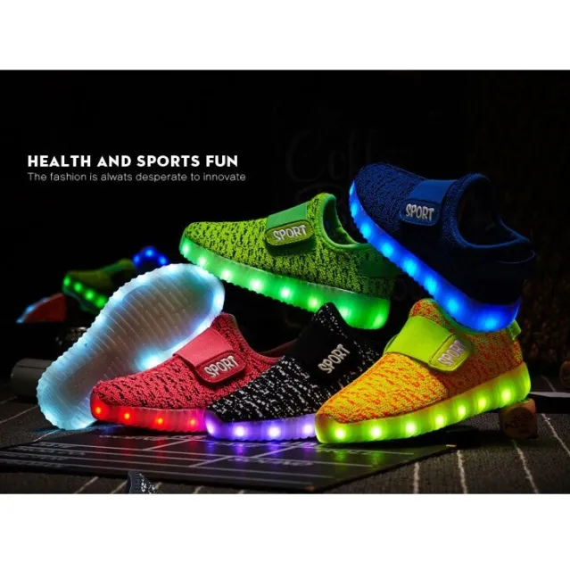 Awesome Unisex 7 Led Light Lace-up Blinking Shoes Sportswear Usb Rechargeable