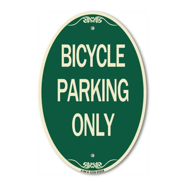 SignMission Designer Series Sign - Bicycle Parking Only 12" x 18" Aluminum Sign