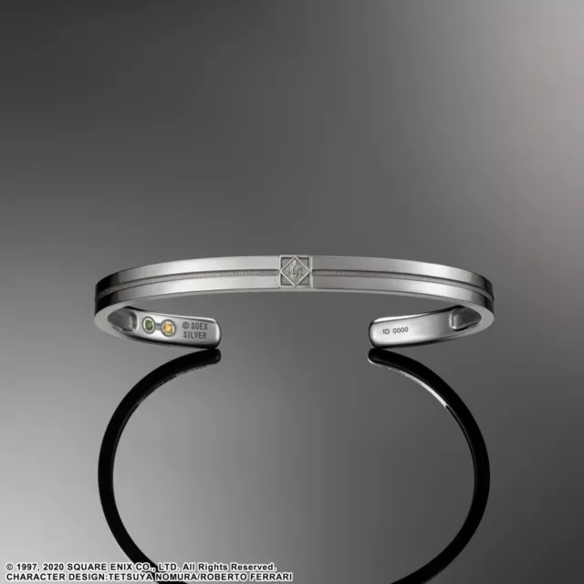 Final Fantasy VII Silver Bangle Shinra Materia TYPE C (Emerald + Citrne) SV925