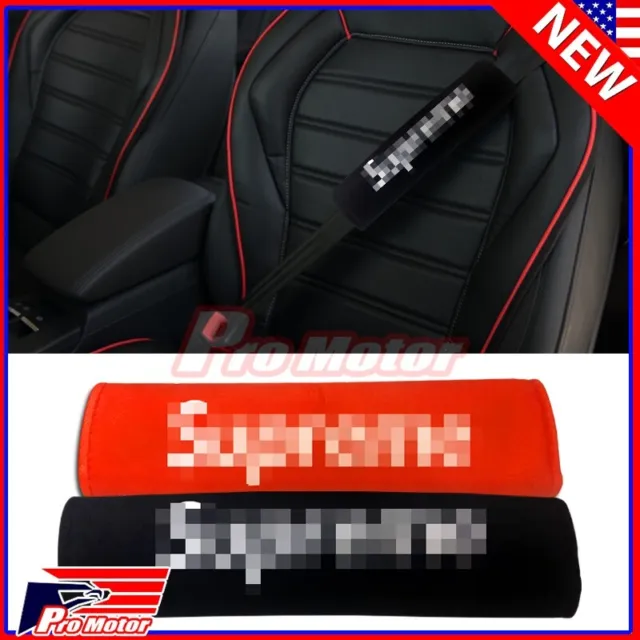 Red Superme Supre Universal Seat Belt Cover Shoulder Pad Cushion Safe Protector